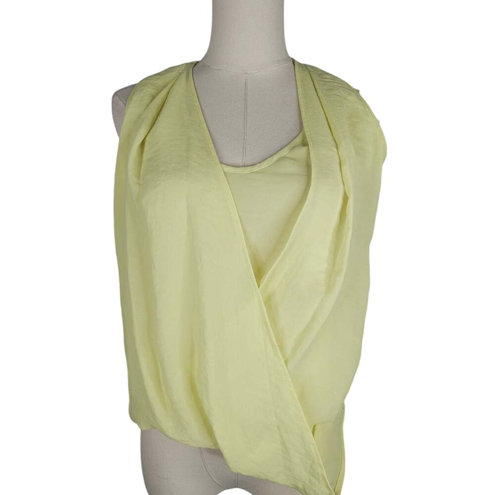 Zara Knotted Draped Sleeveless Top in Yellow Sz. S